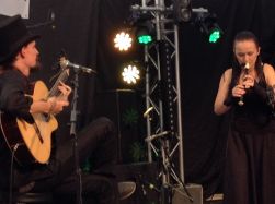 Czech duo Perkelt played ancient and modern tunes on guitar, recorder and vocals. 