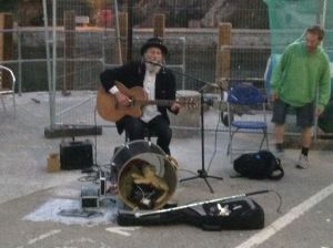 One man band on quayside kept the folk and classic numbers coming. 